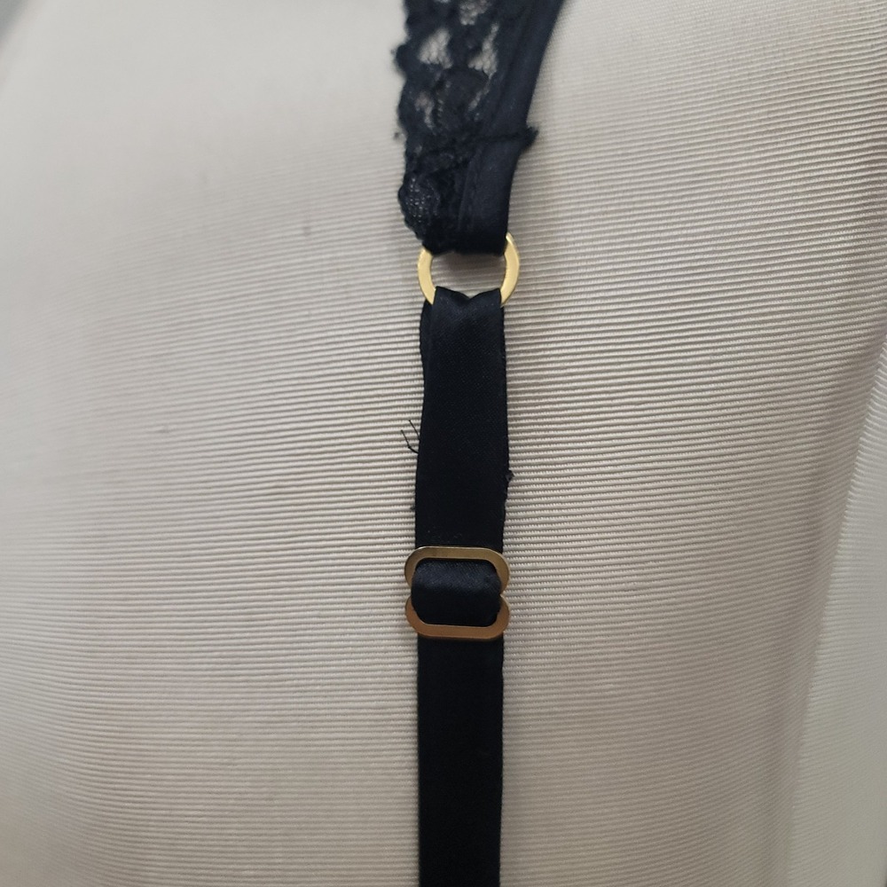 Vintage Victoria Secret Gold Label Womens Maxi‎ Slip Dress Size M Black Lacey - Picture 4 of 11